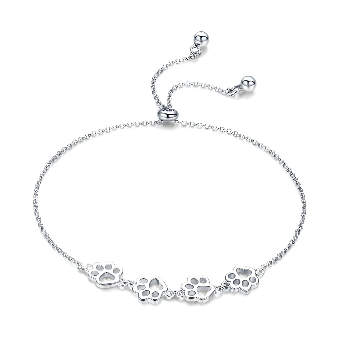 Pulsera Cuatro Patas <myexti><span>Plata de Ley 925, chapada en oro blanco, con longitud ajustable</span></myexti>