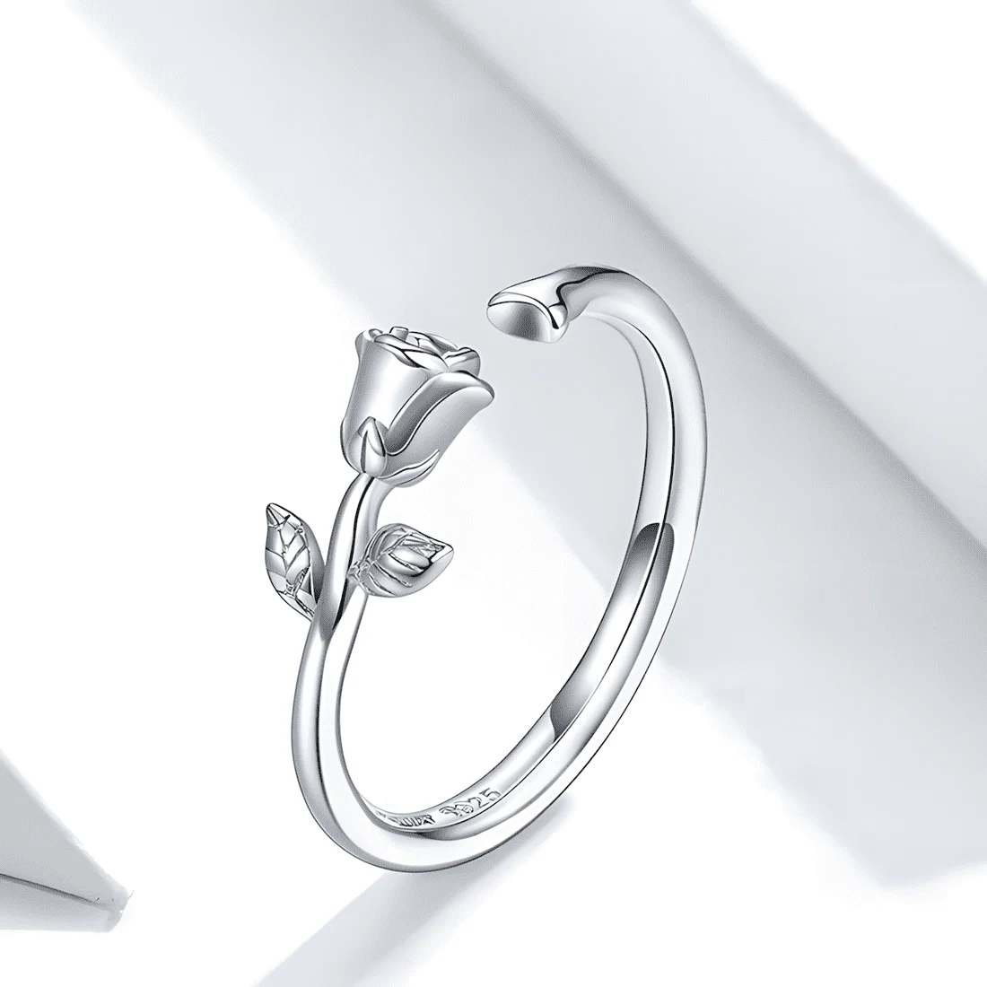 Anillo de Rosa <myexti><span>Plata de Ley 925, chapada en oro blanco - ajustable</span></myexti> - Imagen 3