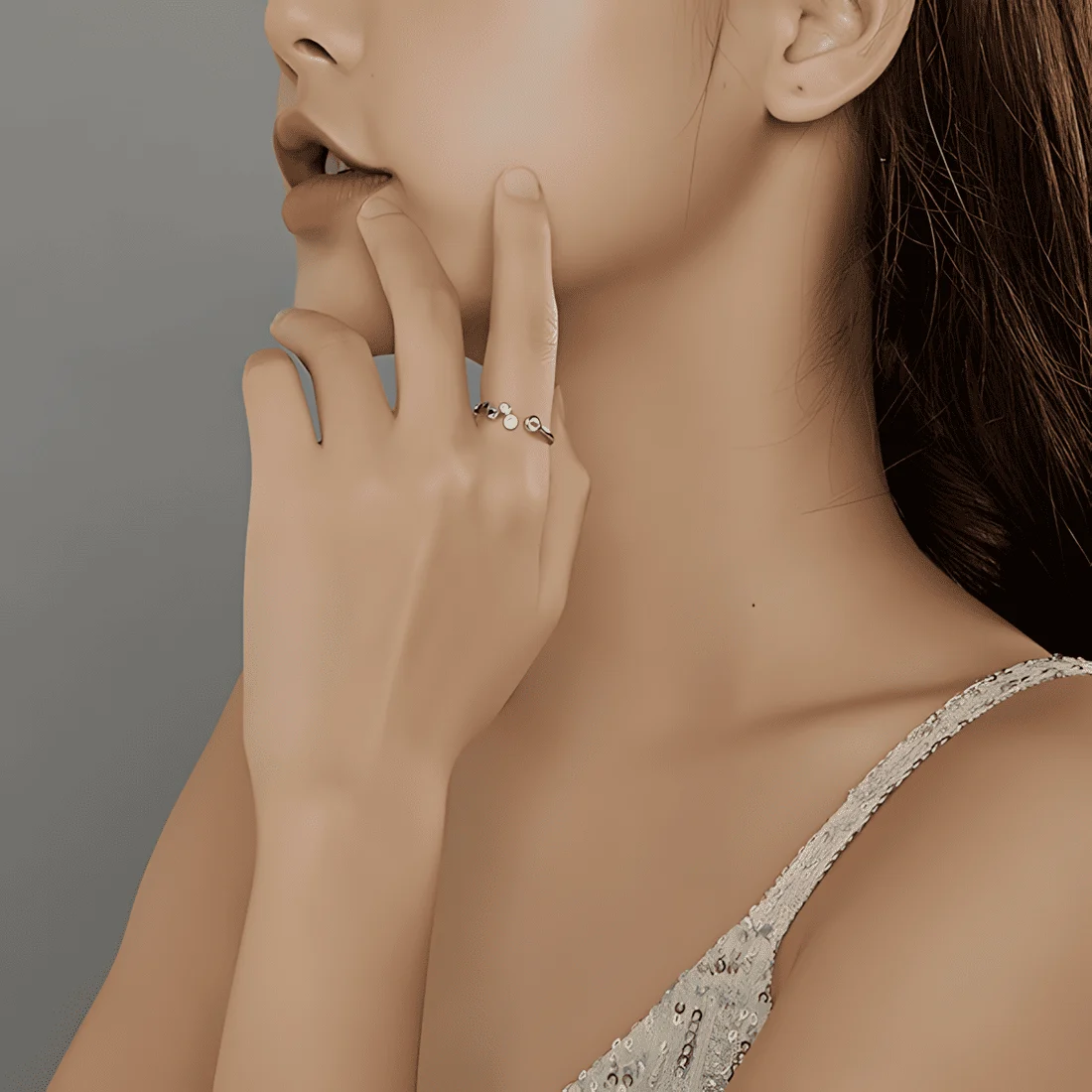 Anillo de Burbujas <myexti><span>Plata de Ley 925, chapada en oro blanco, con circonitas de colores - ajustable</span></myexti> - Imagen 6