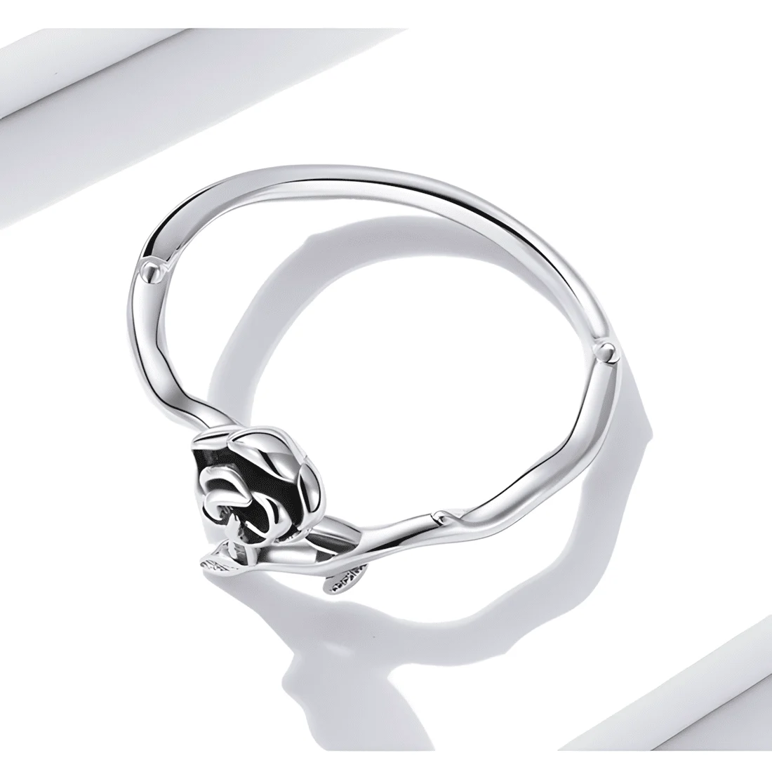 Anillo de Rosa <myexti><span>Plata de Ley 925, chapada en oro blanco - ajustable</span></myexti> - Imagen 5