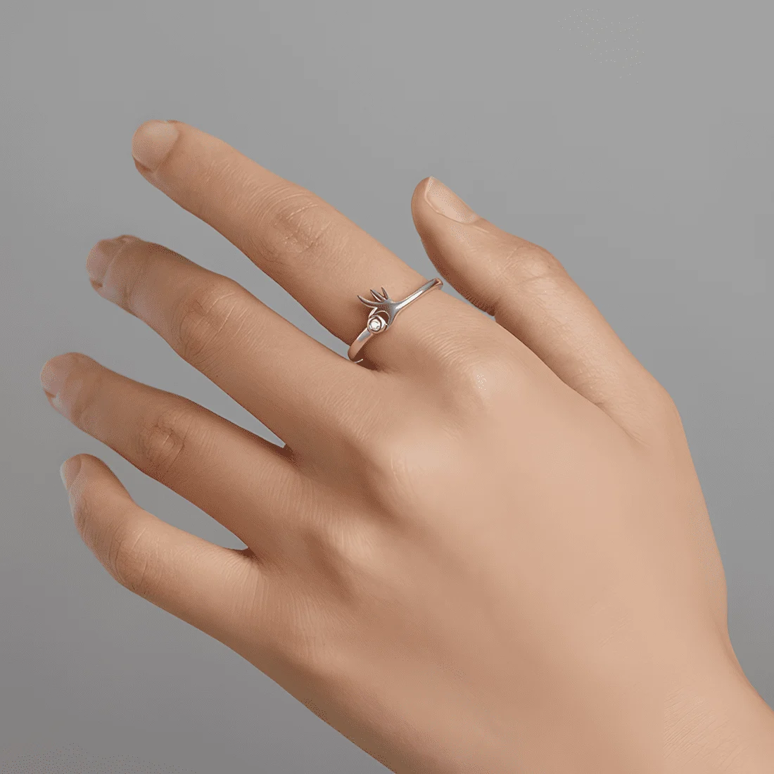 Anillo Mano Brillante <myexti><span>Plata de Ley 925, chapada en oro blanco, con circonitas - ajustable</span></myexti> - Imagen 2