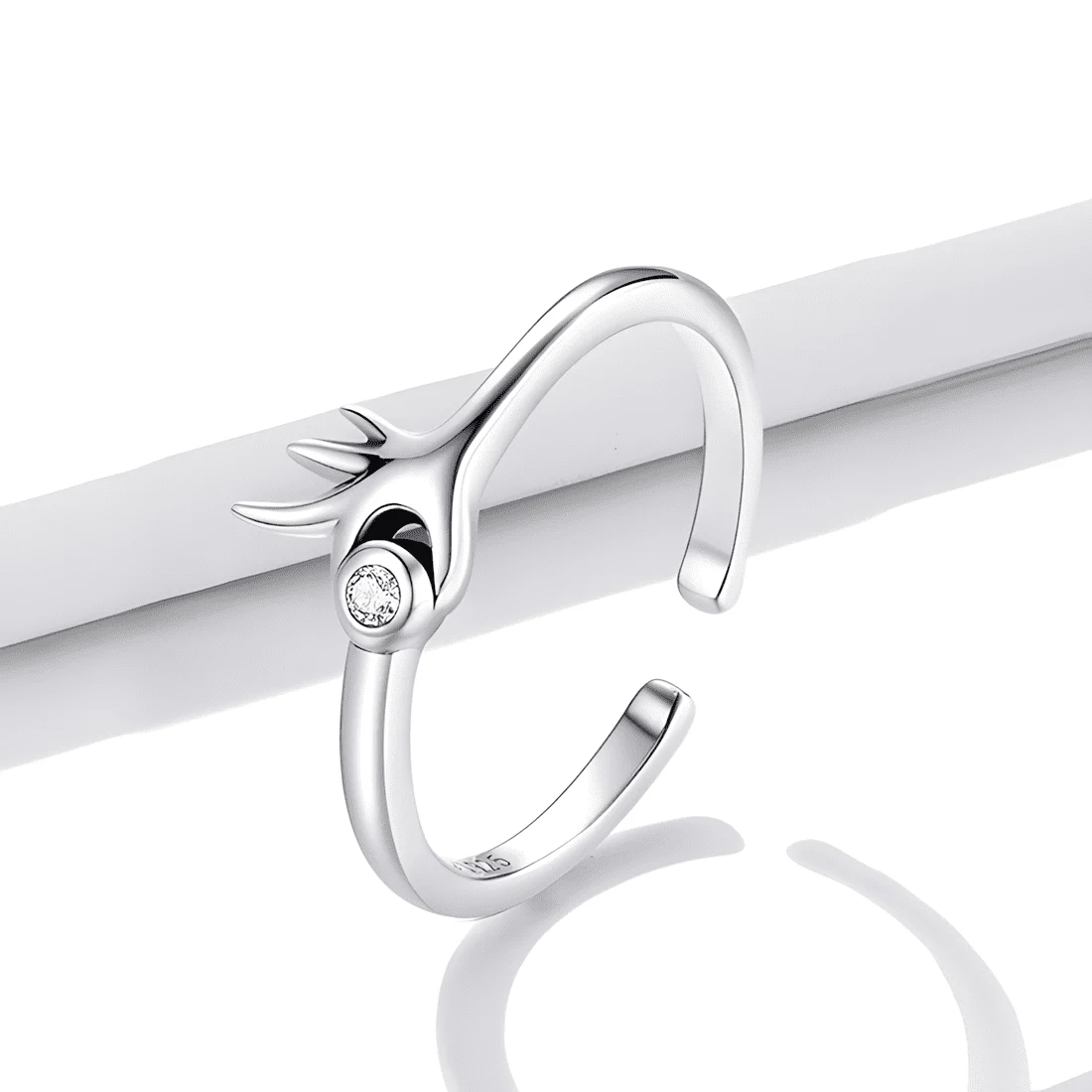 Anillo Mano Brillante <myexti><span>Plata de Ley 925, chapada en oro blanco, con circonitas - ajustable</span></myexti> - Imagen 3