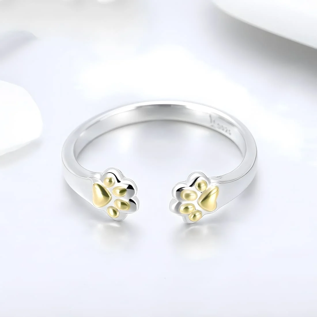 Anillo de Patas Doradas <myexti><span>Plata de Ley 925, chapada en oro blanco, con patas chapadas en oro amarillo - ajustable</span></myexti> - Imagen 5