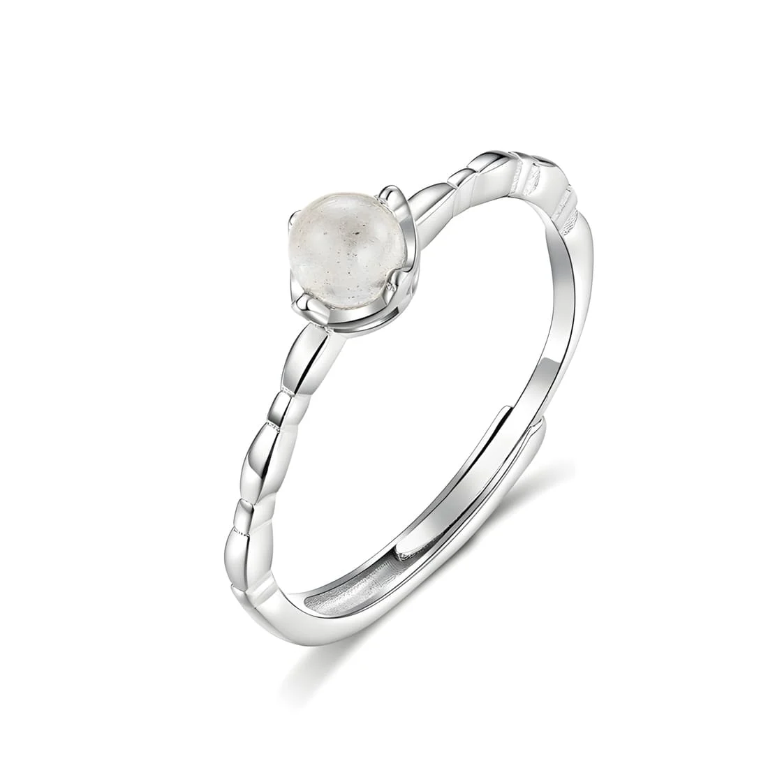 Anillo de Piedra Lunar <myexti><span>Plata de Ley 925, chapada en oro blanco, con piedra lunar - ajustable</span></myexti>