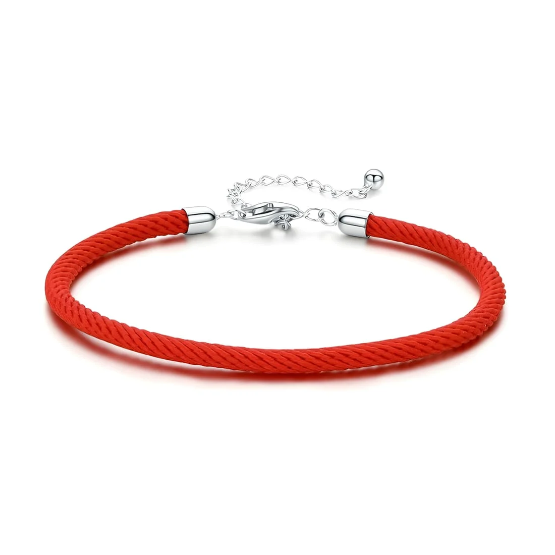 Pulsera de Cuerda Roja <myexti><span>de estilo náutico, con longitud ajustable y cierre en Plata de Ley 925 chapada en oro blanco</span></myexti>
