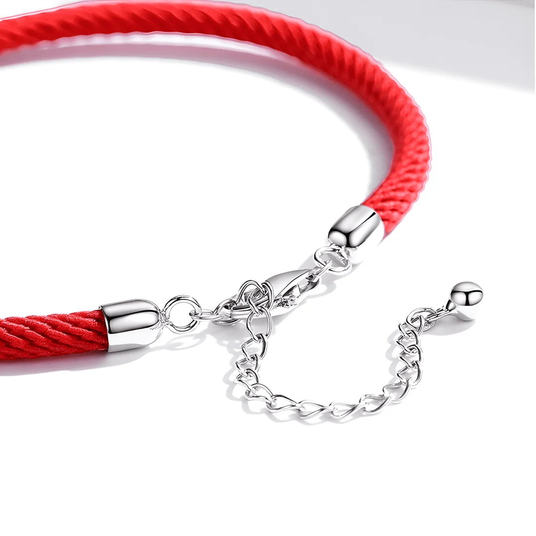 Pulsera de Cuerda Roja <myexti><span>de estilo náutico, con longitud ajustable y cierre en Plata de Ley 925 chapada en oro blanco</span></myexti> - Imagen 3