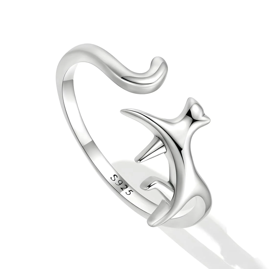 Anillo de Gato <myexti><span>Plata de Ley 925, chapada en oro blanco - ajustable</span></myexti> - Imagen 5