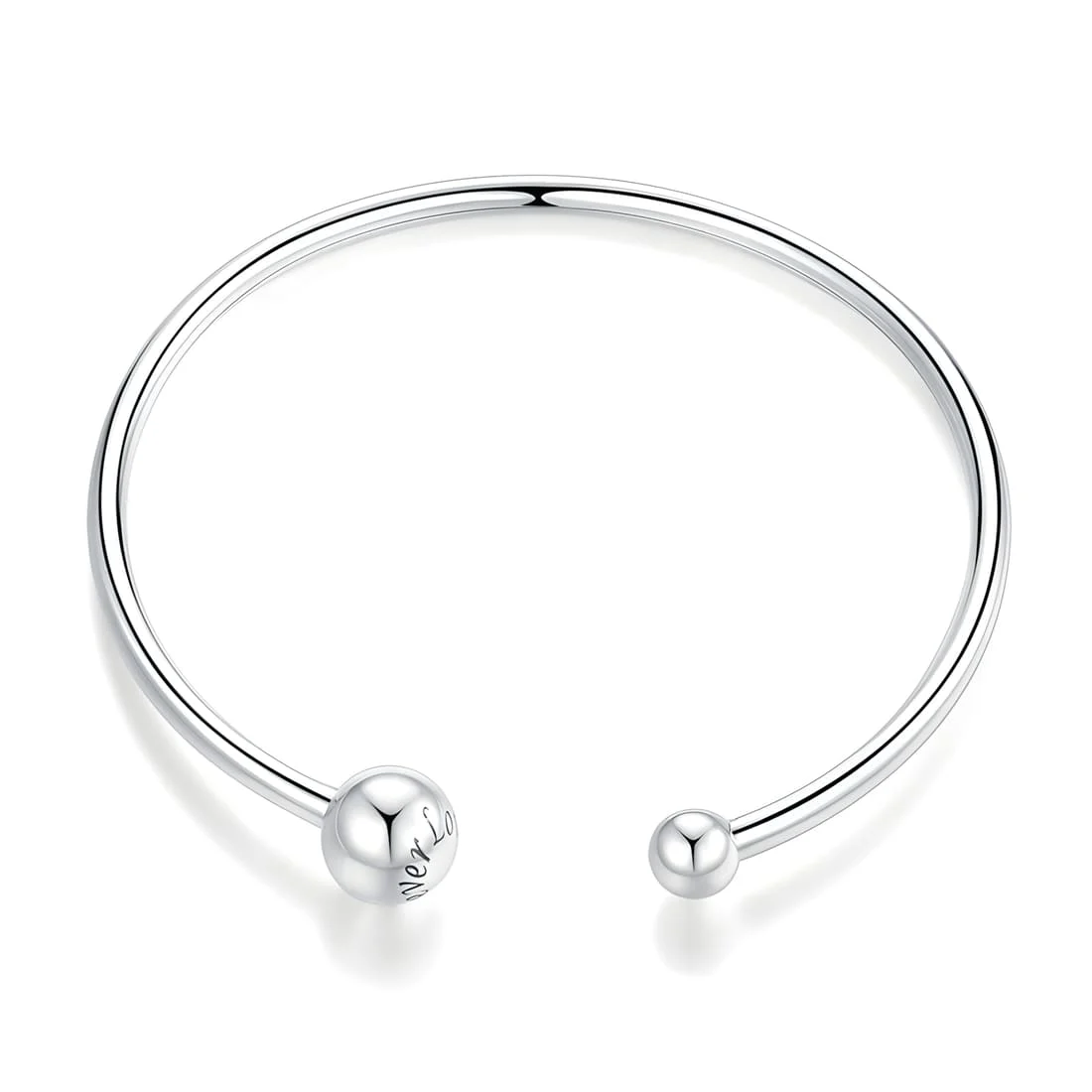 Pulsera Esclava Dos Esferas <myexti><span>Plata de Ley 925, chapada en oro blanco</span></myexti>