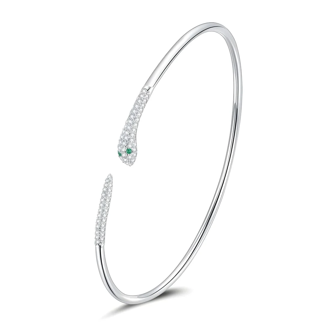 Pulsera Esclava Serpiente <myexti><span>Plata de Ley 925, chapada en oro blanco, con circonitas</span></myexti>