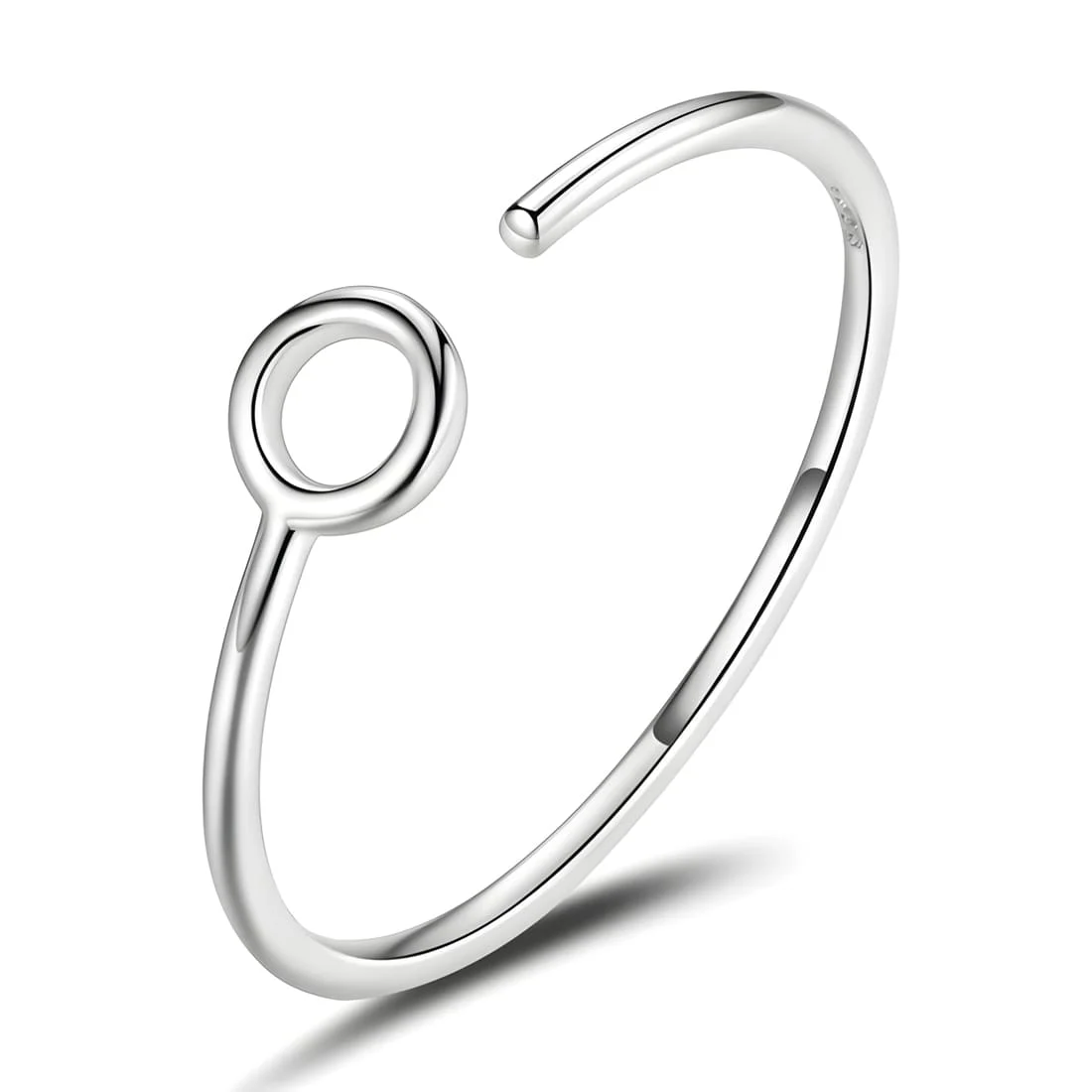 Anillo Circular <myexti><span>Plata de Ley 925, chapada en oro blanco - ajustable</span></myexti>