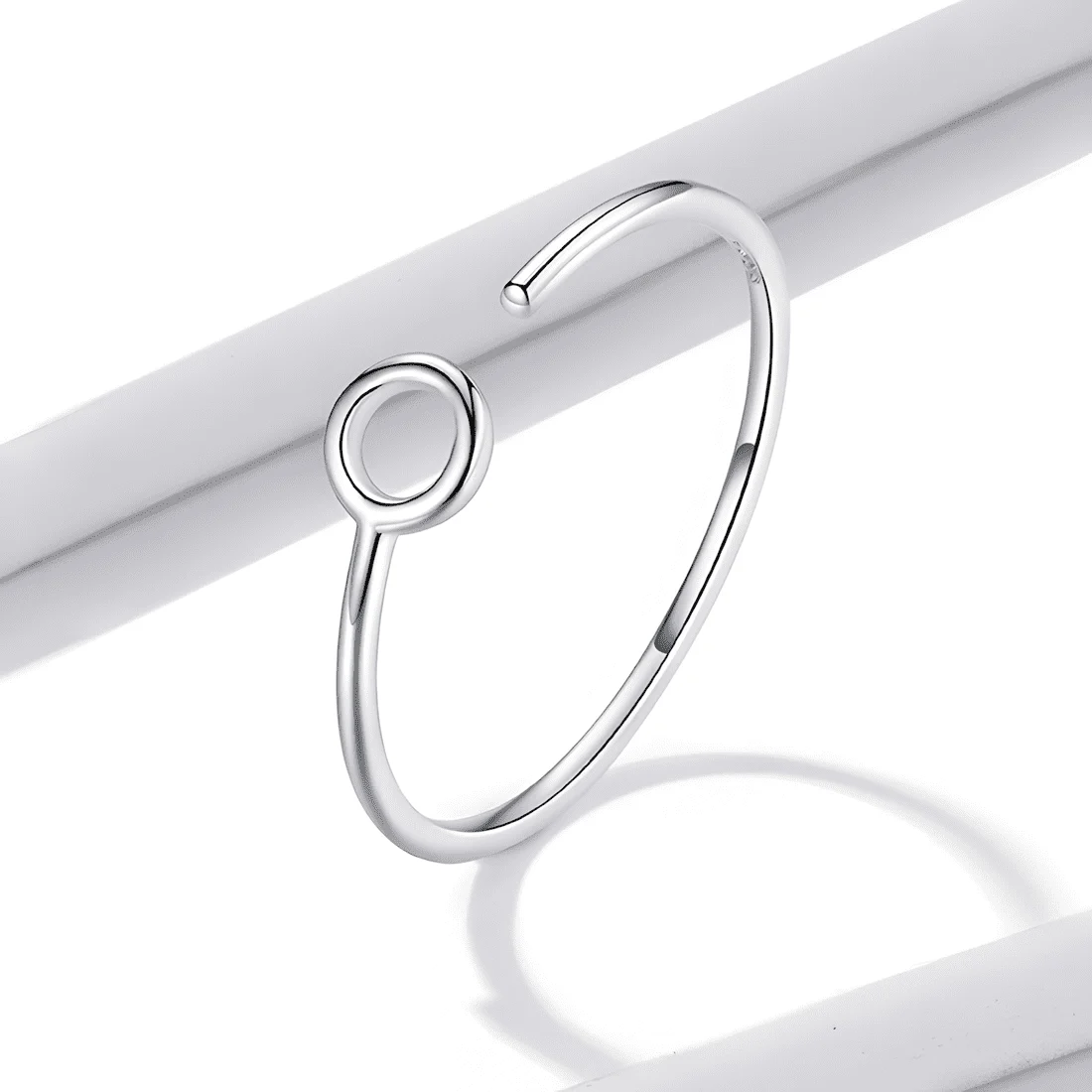 Anillo Circular <myexti><span>Plata de Ley 925, chapada en oro blanco - ajustable</span></myexti> - Imagen 3