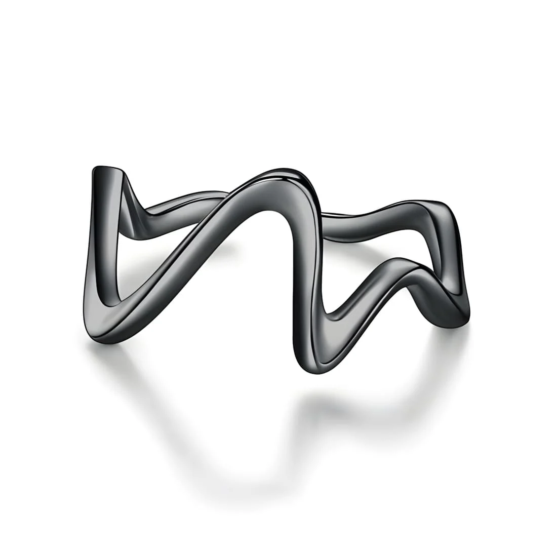 Anillo ECG <myexti><span>Plata de Ley 925, chapada en negro - ajustable</span></myexti>