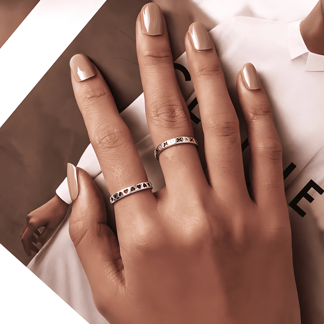 Anillo de Mariposas <myexti><span>Plata de Ley 925, chapada en oro blanco, con circonitas - ajustable</span></myexti> - Imagen 4