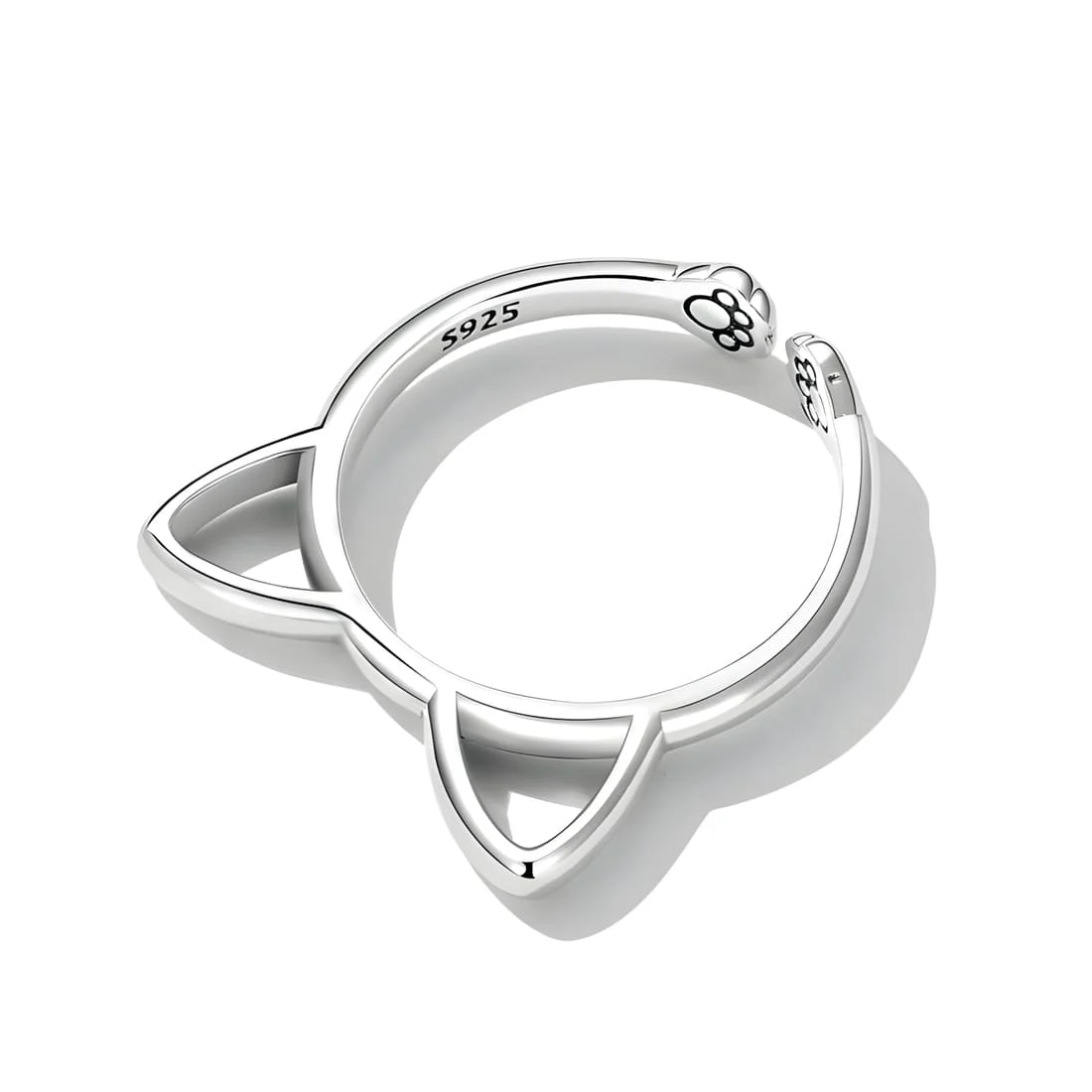 Anillo de Orejas de Gato <myexti><span>Plata de Ley 925, chapada en oro blanco - ajustable</span></myexti> - Imagen 3