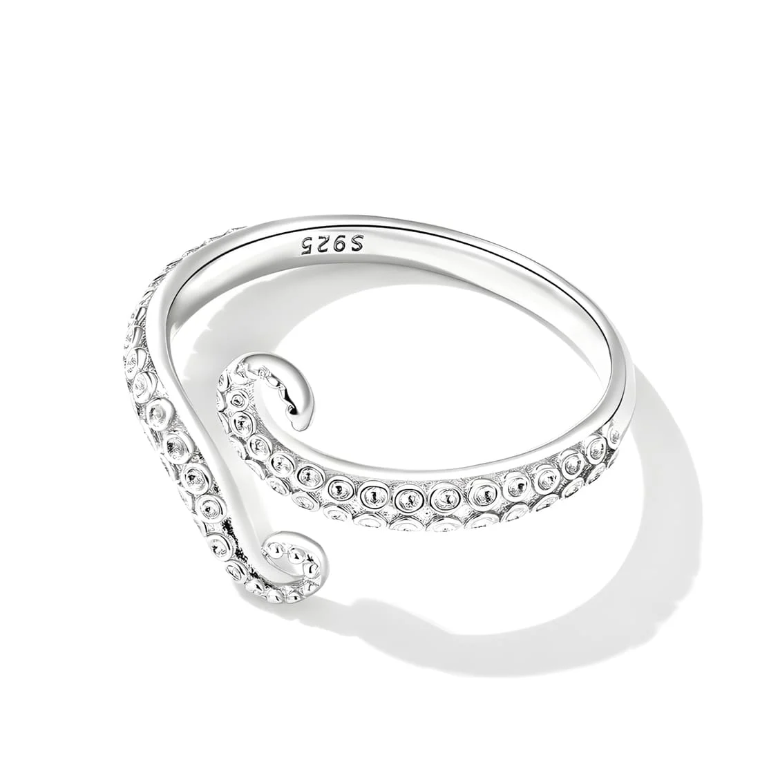 Anillo de Tentáculos de Pulpo <myexti><span>Plata de Ley 925, chapada en oro blanco - ajustable</span></myexti> - Imagen 4
