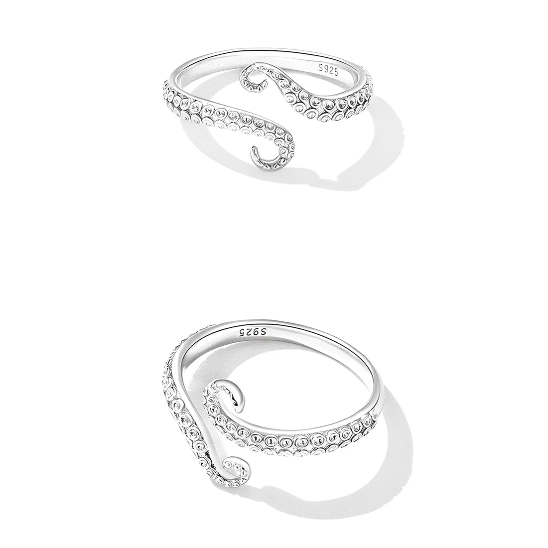 Anillo de Tentáculos de Pulpo <myexti><span>Plata de Ley 925, chapada en oro blanco - ajustable</span></myexti> - Imagen 5
