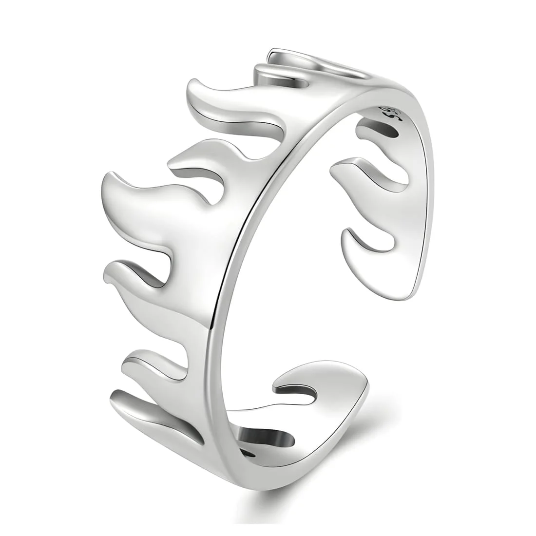 Anillo de Llamas <myexti><span>Plata de Ley 925, chapada en oro blanco - ajustable</span></myexti>