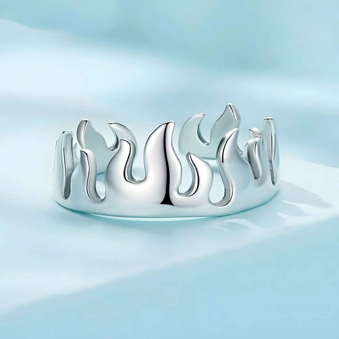 Anillo de Llamas <myexti><span>Plata de Ley 925, chapada en oro blanco - ajustable</span></myexti> - Imagen 3