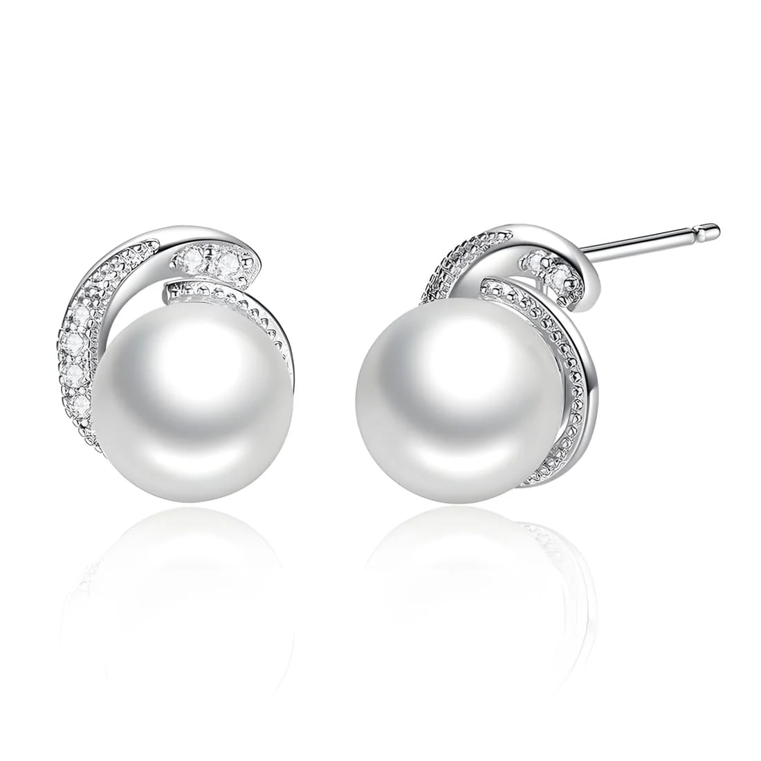 Pendientes de Perlas <myexti><span>Plata de Ley 925, chapada en oro blanco, con perlas naturales y circonitas</span></myexti>