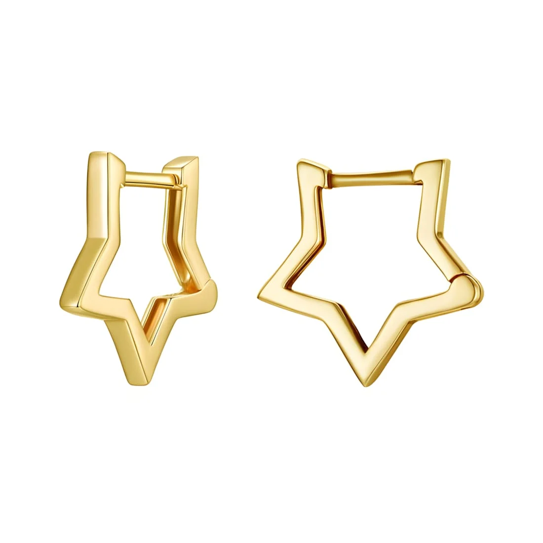 Pendientes de Aro con Estrella <myexti><span>Plata de Ley 925, chapada en oro amarillo</span></myexti>