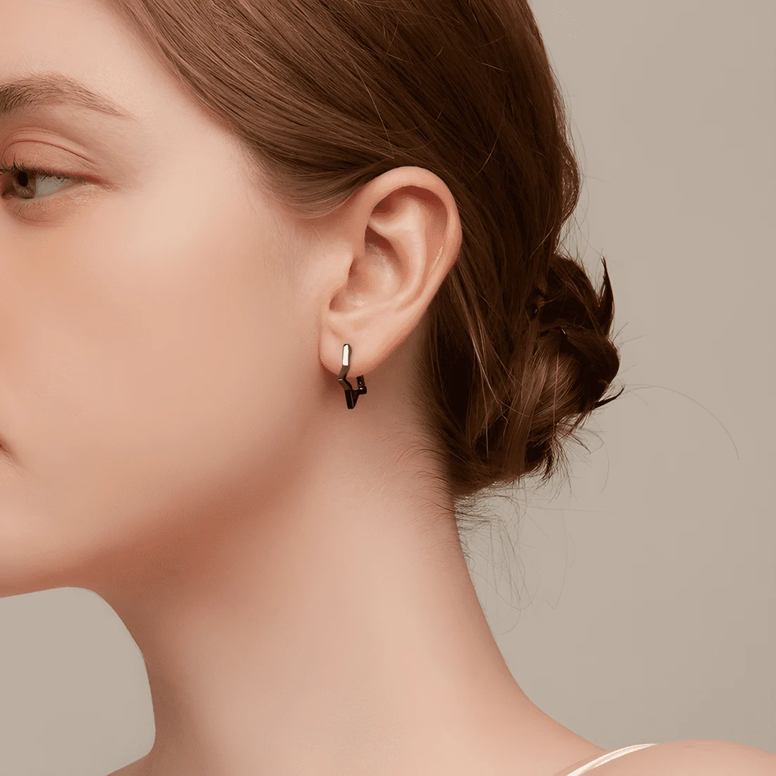 Pendientes de Aro con Estrella <myexti><span>Plata de Ley 925, chapada en oro amarillo</span></myexti> - Imagen 2