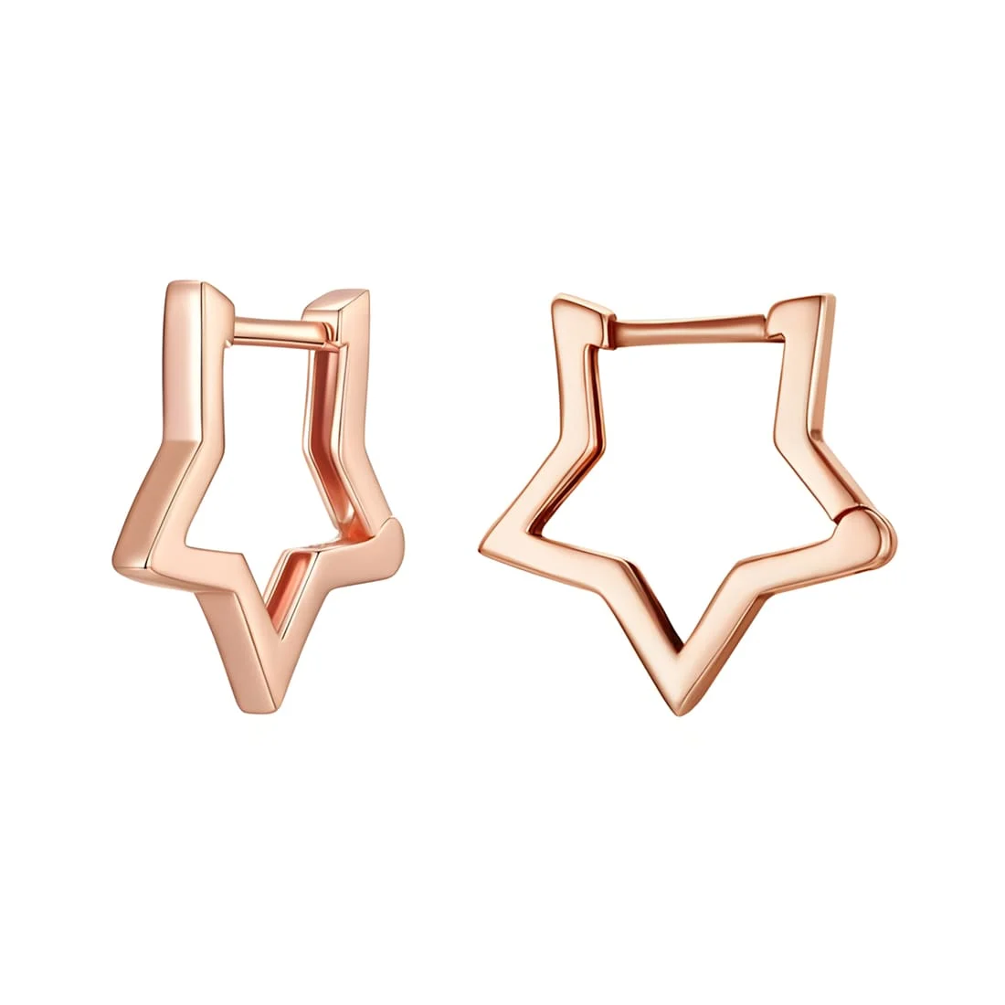 Pendientes de Aro con Estrella <myexti><span>Plata de Ley 925, chapada en oro rosa</span></myexti>