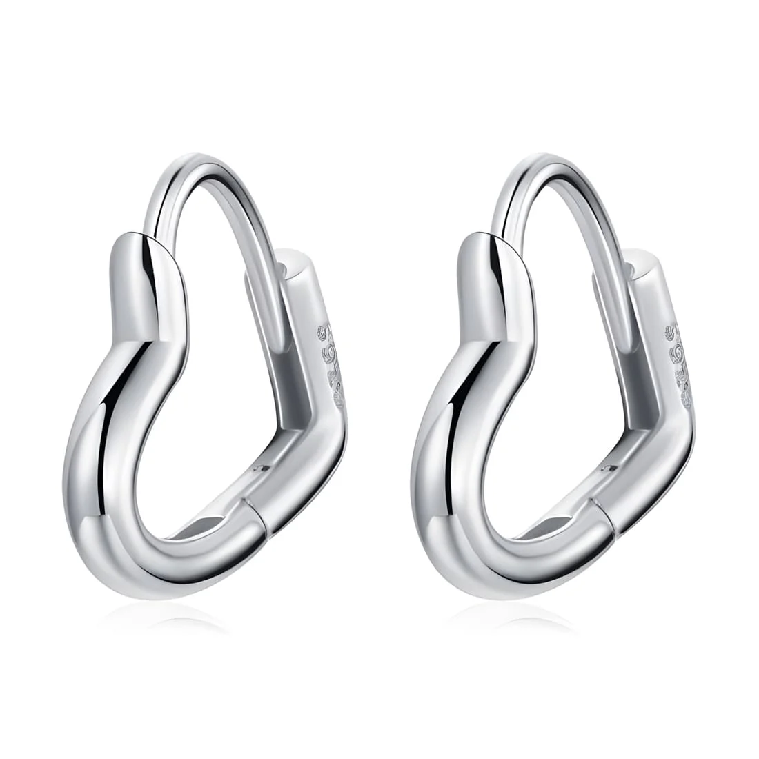 Pendientes de Aro con Corazón <myexti><span>Plata de Ley 925, chapada en oro blanco</span></myexti>