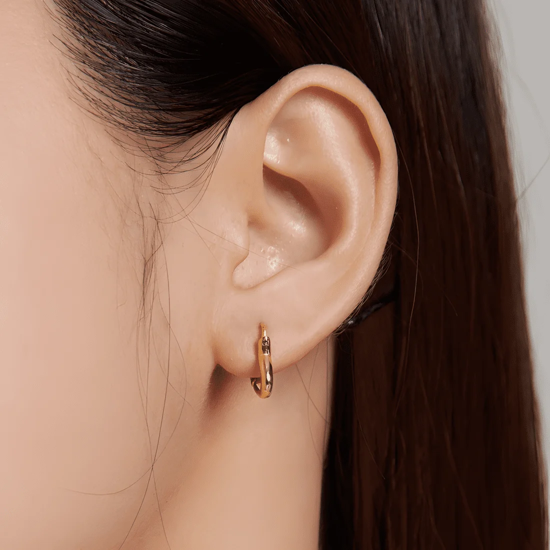 Pendientes de Aro con Corazón <myexti><span>Plata de Ley 925, chapada en oro amarillo</span></myexti> - Imagen 4