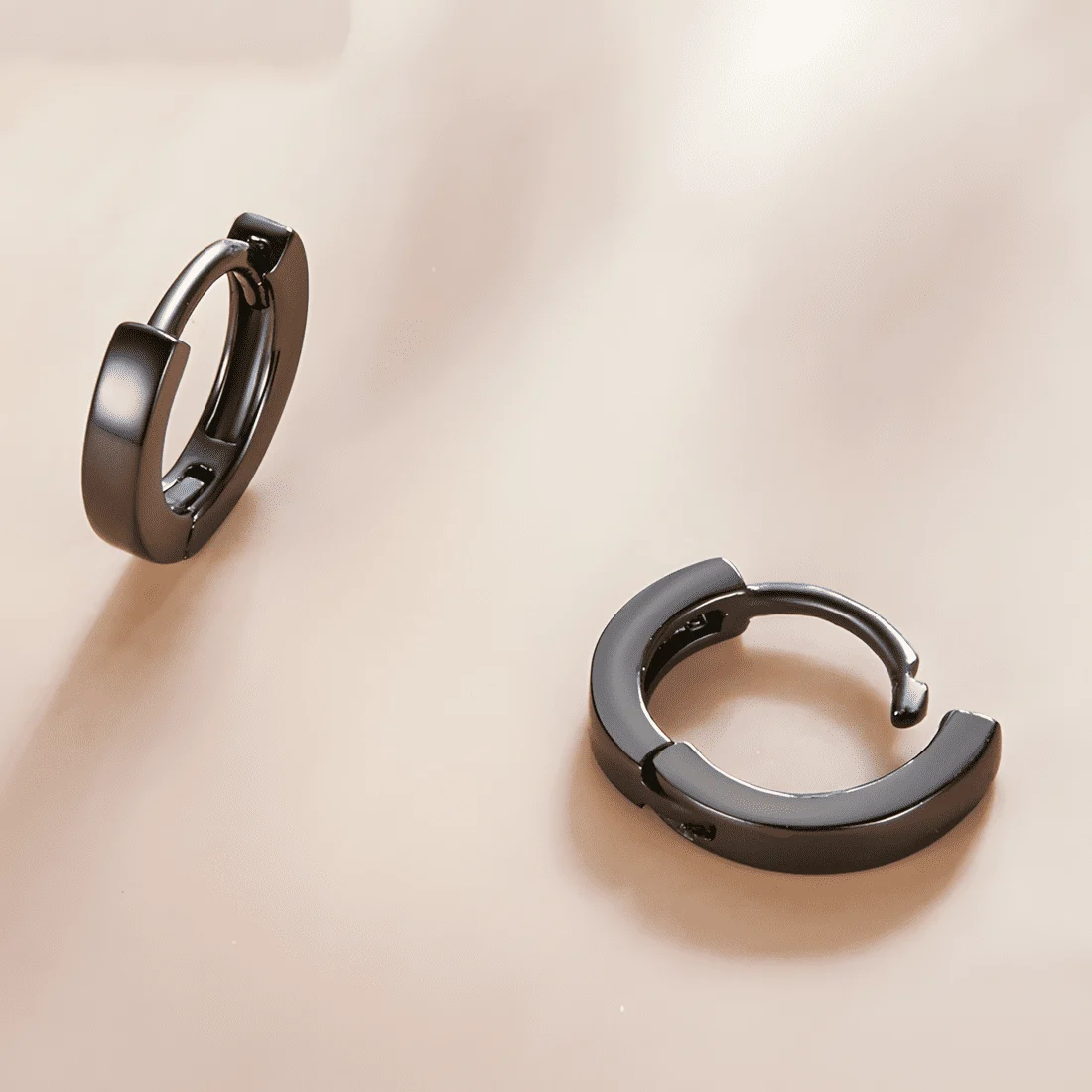 Pendientes de Aro Negros <myexti><span>Plata de Ley 925, chapada en negro</span></myexti> - Imagen 3