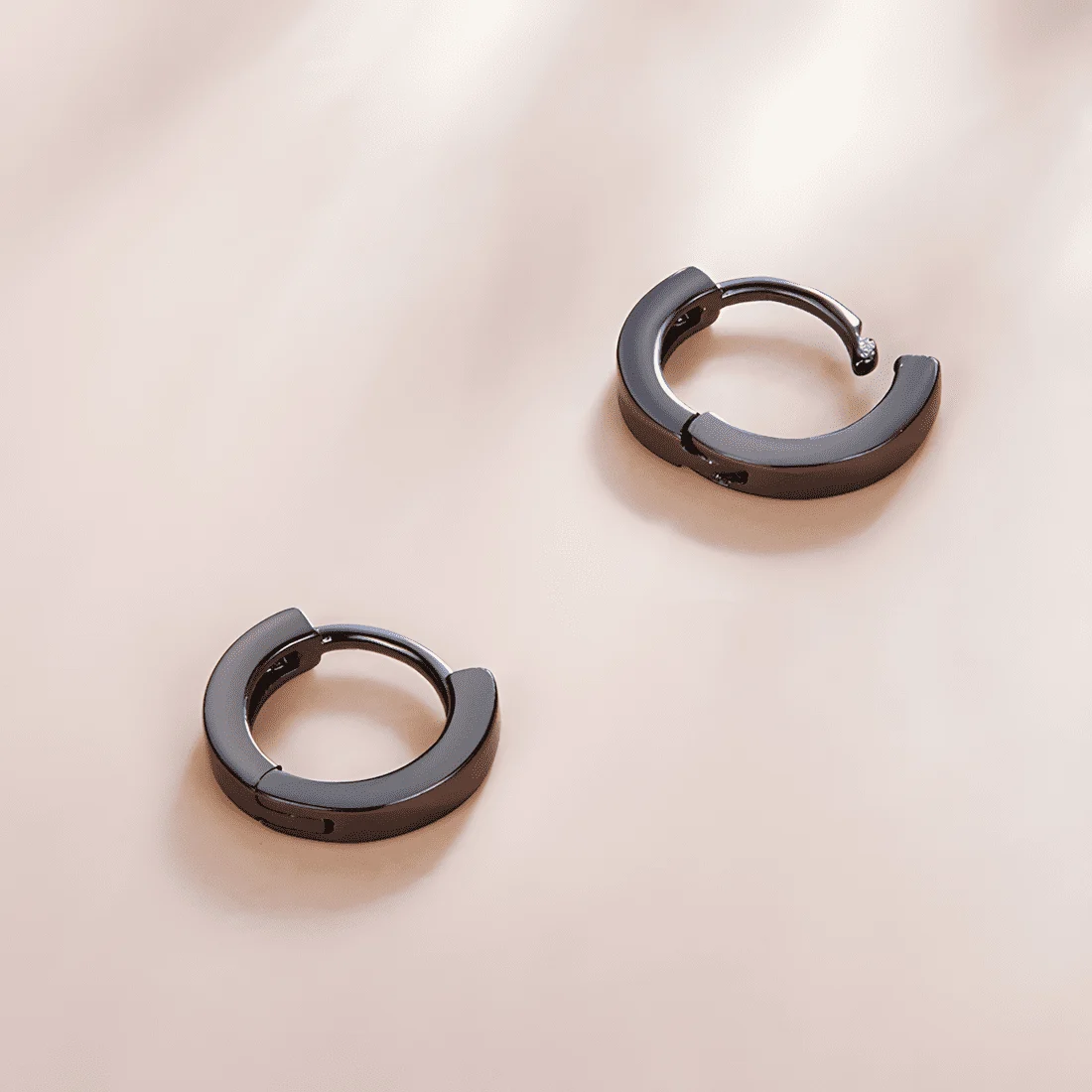 Pendientes de Aro Negros <myexti><span>Plata de Ley 925, chapada en negro</span></myexti> - Imagen 4