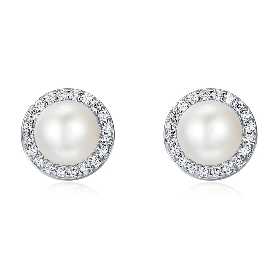 Pendientes de Perlas <myexti><span>Plata de Ley 925, chapada en oro blanco, con perlas naturales y circonitas</span></myexti>