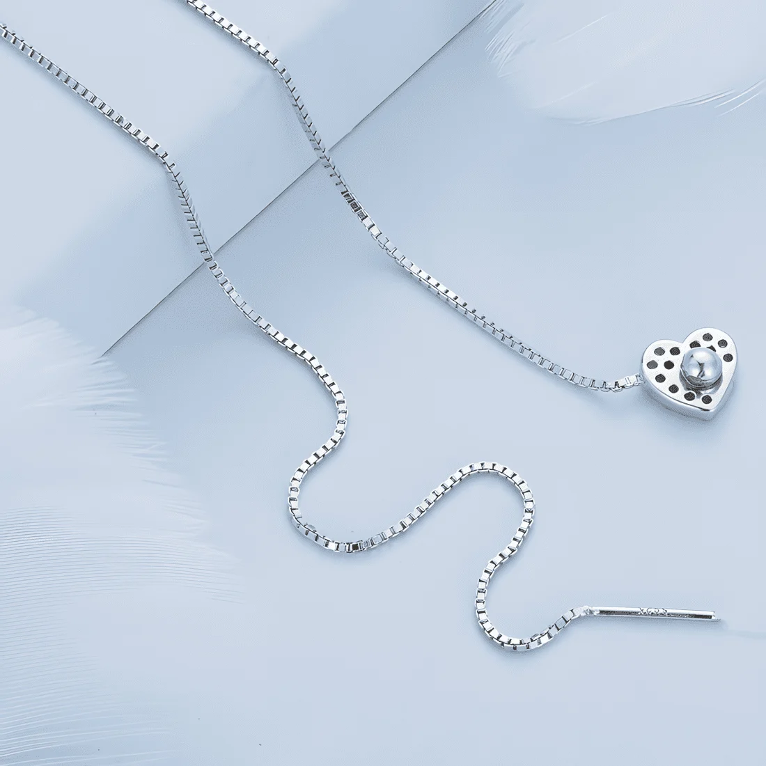 Collar Corazón Brillante <myexti><span>Plata de Ley 925, chapada en oro blanco, con circonitas y longitud ajustable</span></myexti> - Imagen 5