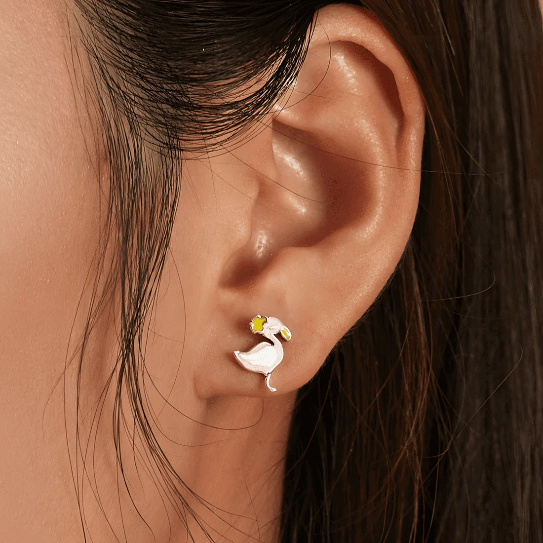 Pendientes de Flamenco <myexti><span>Plata de Ley 925, chapada en oro blanco, esmaltados a mano</span></myexti> - Imagen 2