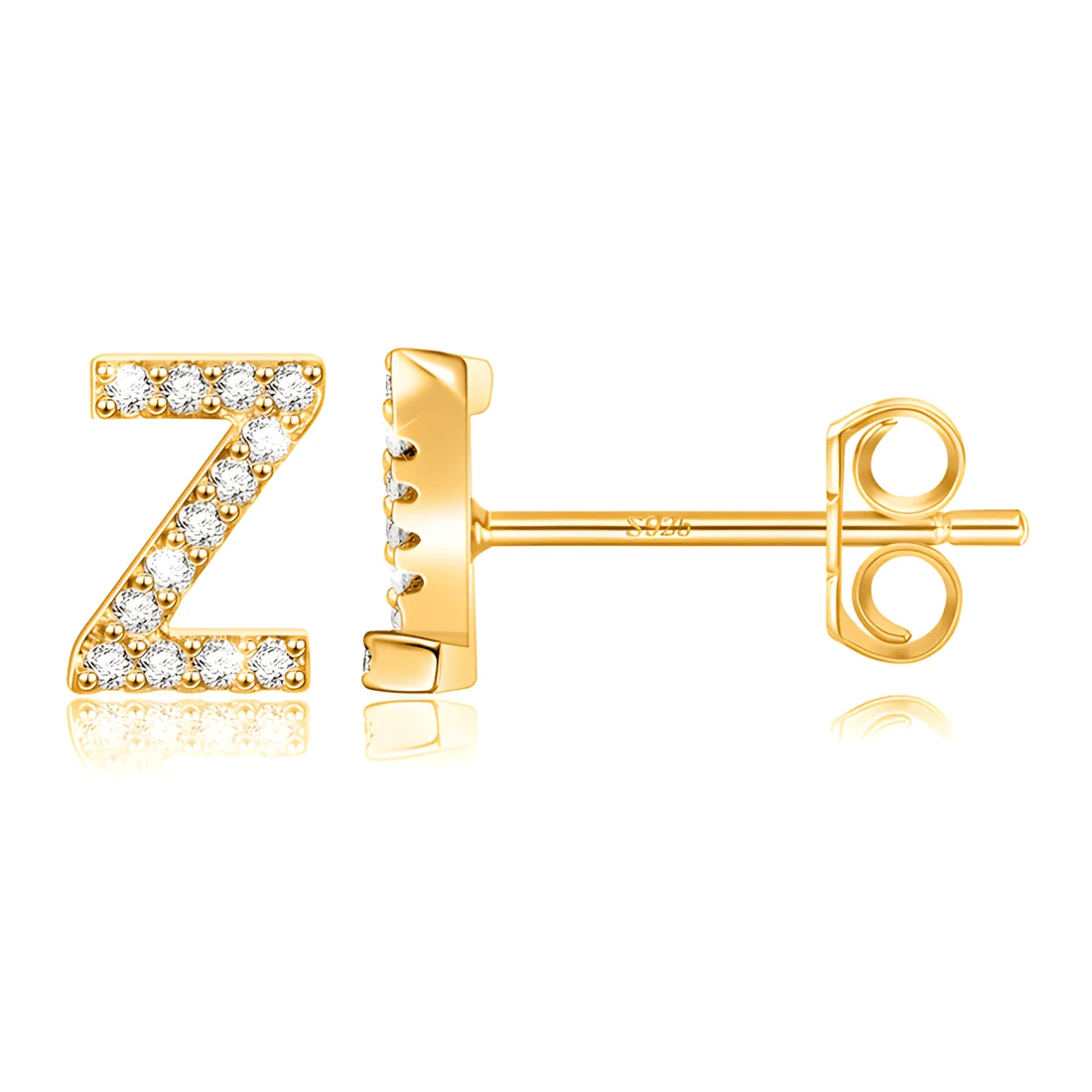 Pendientes de Botón con Letra Inicial <myexti><span>Plata de Ley 925, chapada en oro amarillo o oro blanco, con circonitas</span></myexti> - Imagen 29