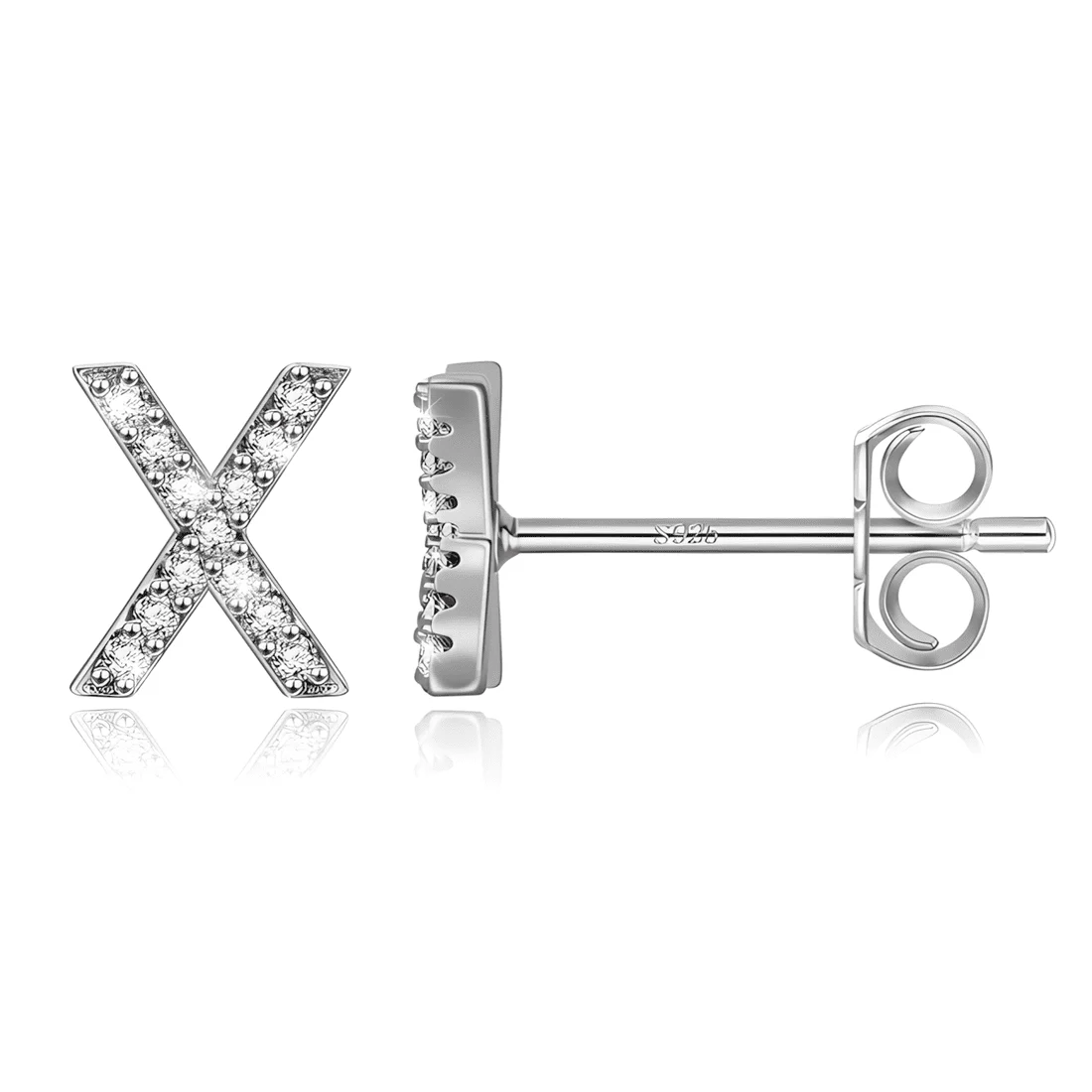 Pendientes de Botón con Letra Inicial <myexti><span>Plata de Ley 925, chapada en oro amarillo o oro blanco, con circonitas</span></myexti> - Imagen 53