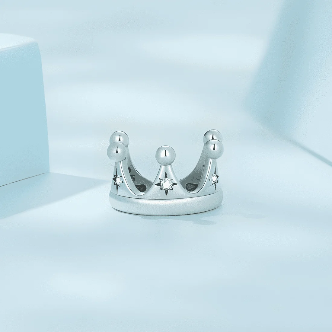 Puño para orejas Corona <myexti><span>Plata de Ley 925, chapada en oro blanco, con circonitas</span></myexti> - Imagen 4