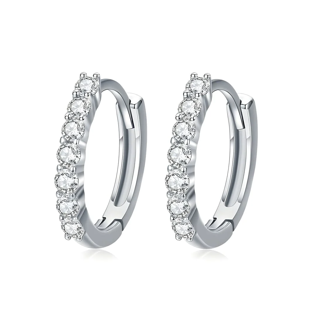 Pendientes de Aro Brillantes <myexti><span>Plata de Ley 925, chapada en oro blanco, con circonitas</span></myexti>