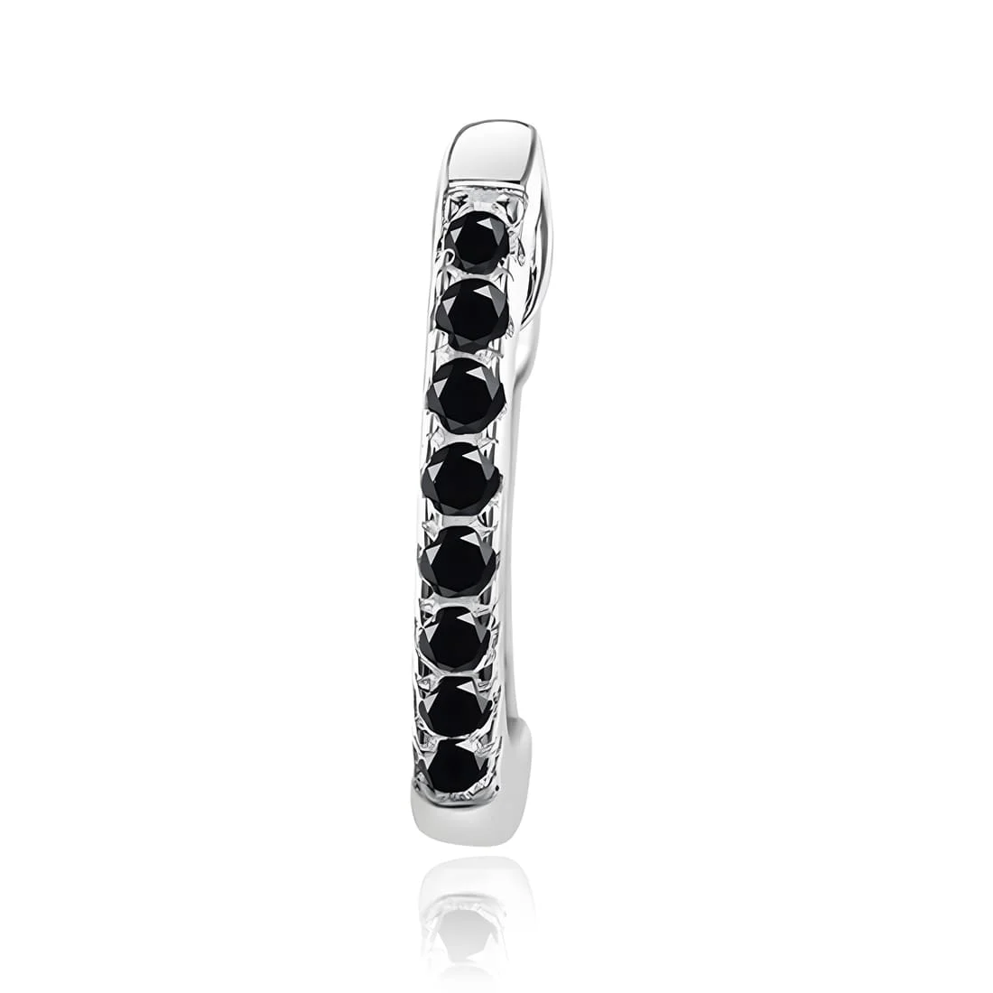 Pendientes de Aro Brillantes <myexti><span>Plata de Ley 925, chapada en oro blanco, con circonitas negras</span></myexti> - Imagen 3