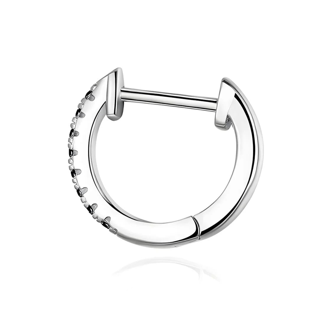 Pendientes de Aro Brillantes <myexti><span>Plata de Ley 925, chapada en oro blanco, con circonitas negras</span></myexti> - Imagen 4