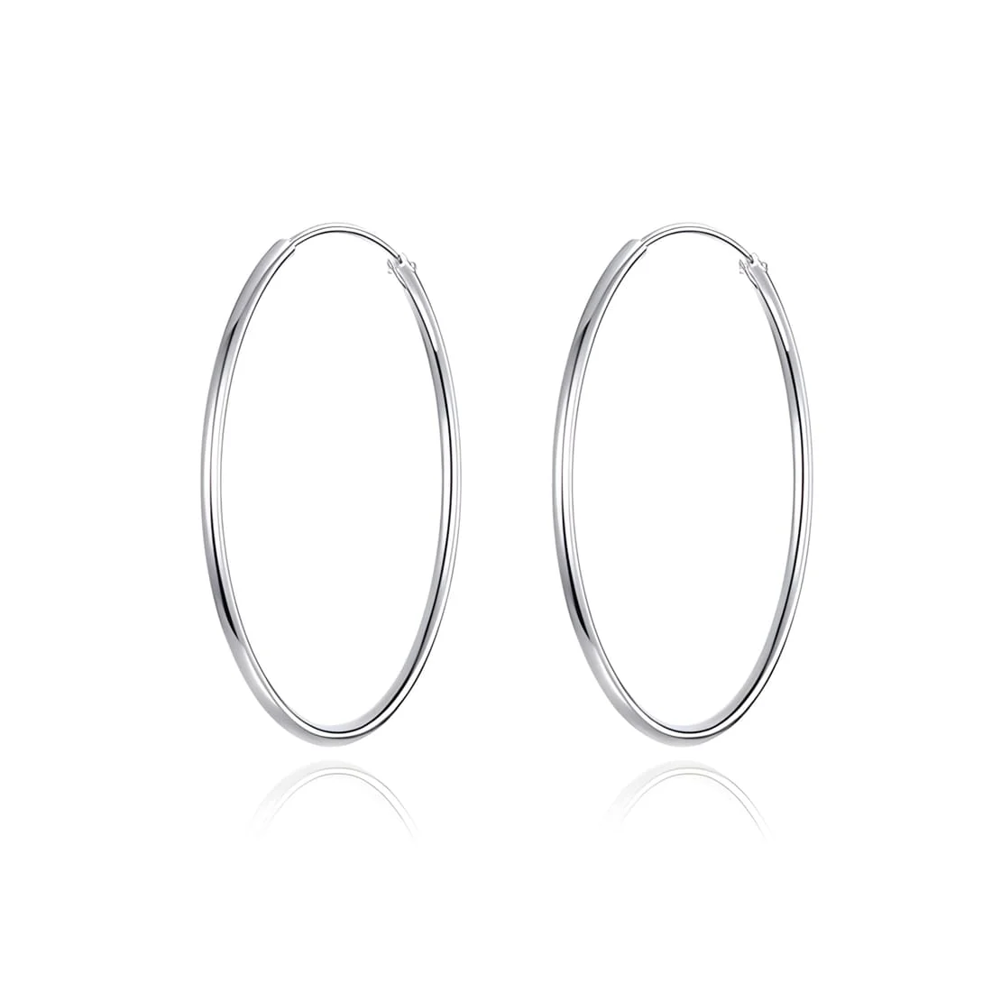 Pendientes de Aro Grandes <myexti><span>Plata de Ley 925, chapada en oro blanco</span></myexti>