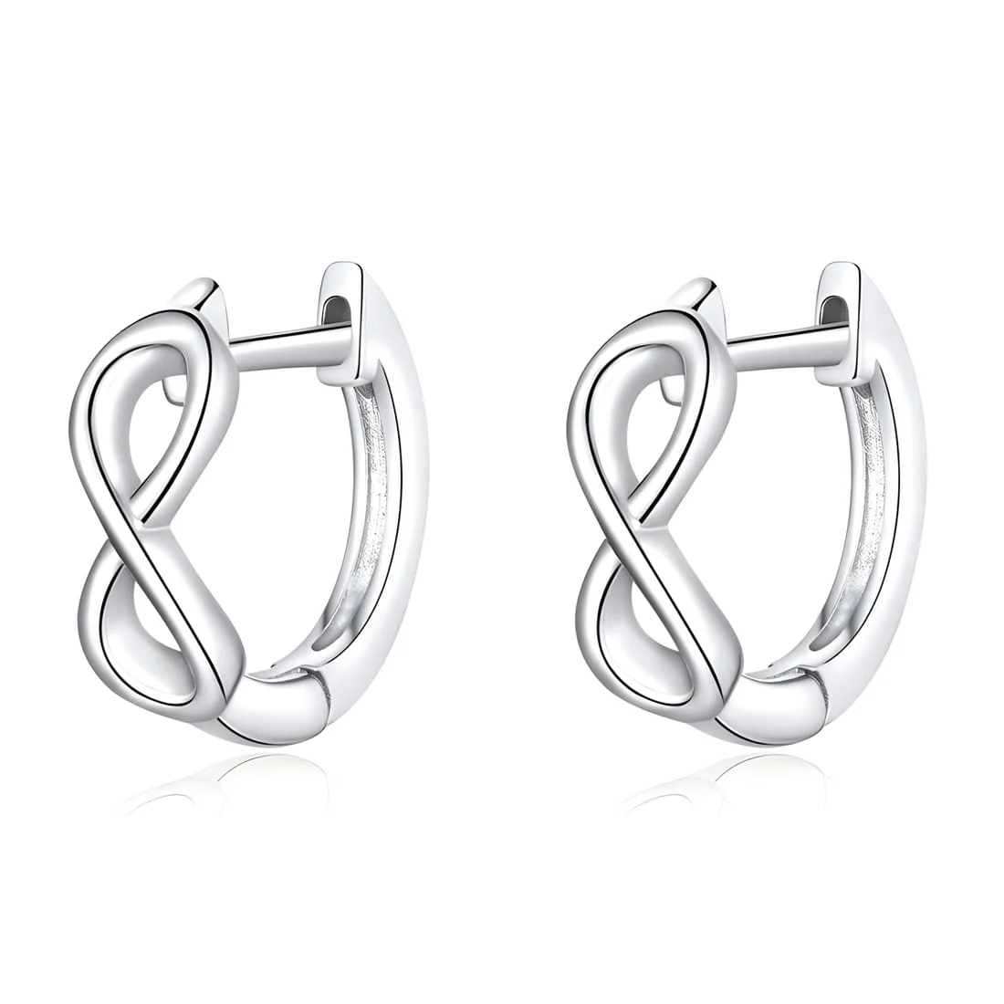 Pendientes de Aro Infinito <myexti><span>Plata de Ley 925, chapada en oro blanco</span></myexti>