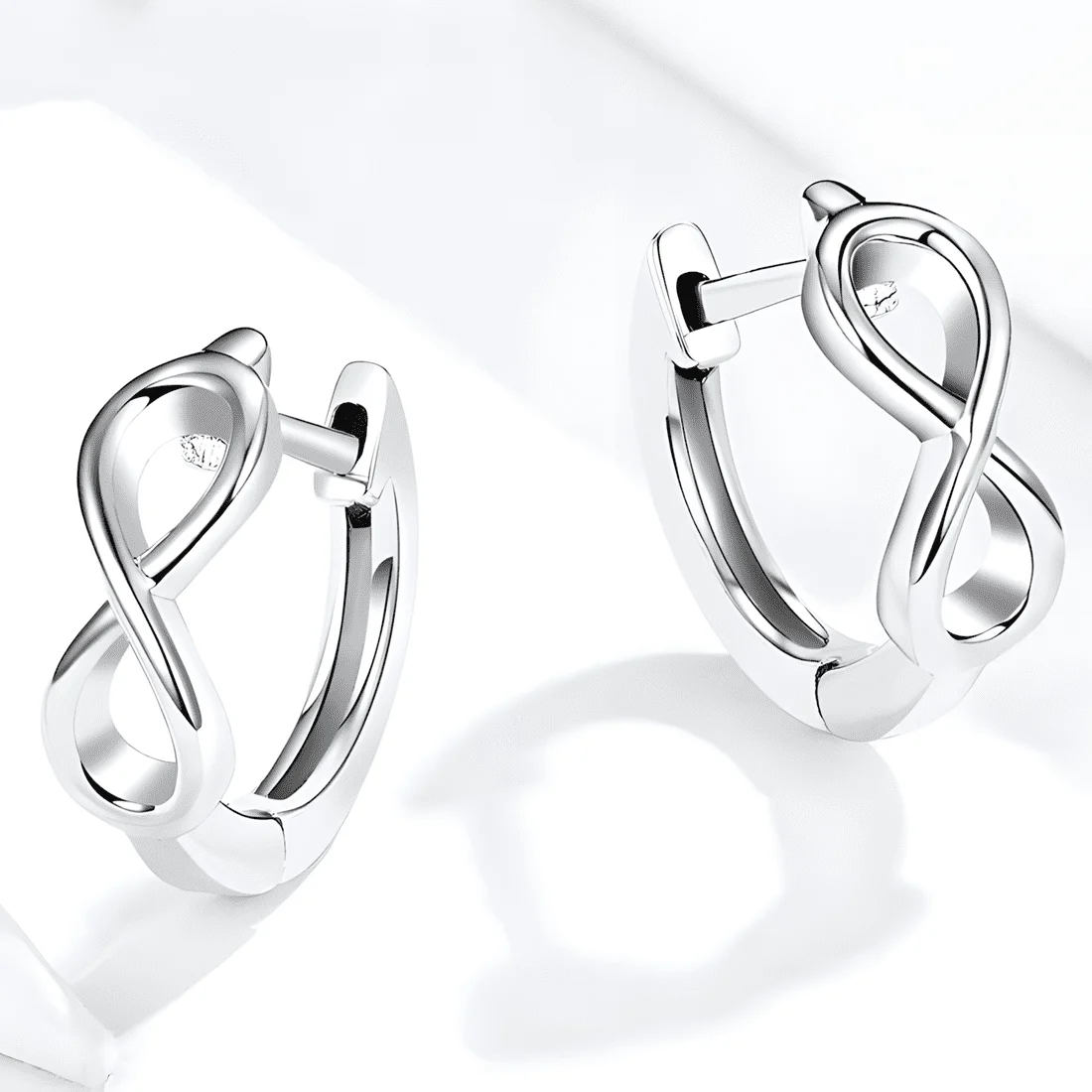 Pendientes de Aro Infinito <myexti><span>Plata de Ley 925, chapada en oro blanco</span></myexti> - Imagen 5