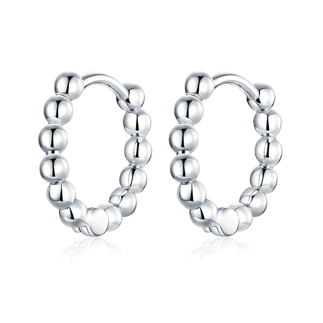 Pendientes de Aro con Esferas <myexti><span>Plata de Ley 925, chapada en oro blanco</span></myexti>