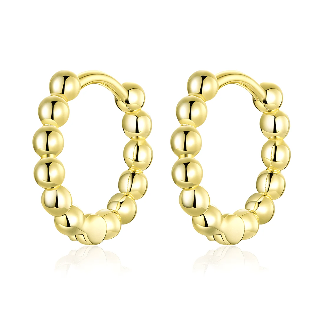 Pendientes de Aro con Esferas <myexti><span>Plata de Ley 925, chapada en oro amarillo</span></myexti>