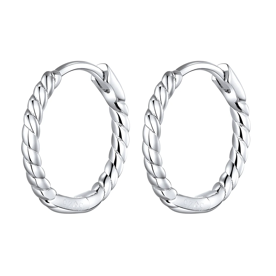 Pendientes de Aro Torcidos <myexti><span>Plata de Ley 925, chapada en oro blanco</span></myexti>