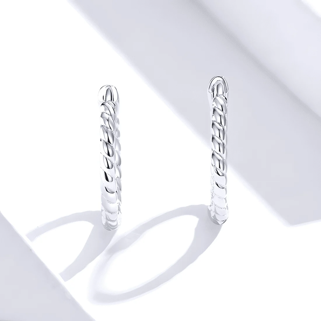 Pendientes de Aro Torcidos <myexti><span>Plata de Ley 925, chapada en oro blanco</span></myexti> - Imagen 5