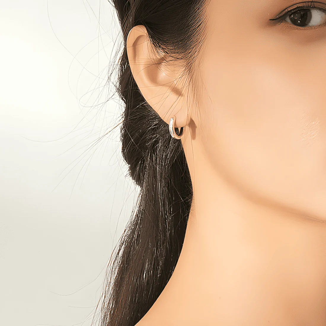 Pendientes de Aro con Estrellas <myexti><span>Plata de Ley 925, chapada en oro blanco, con circonitas</span></myexti> - Imagen 2
