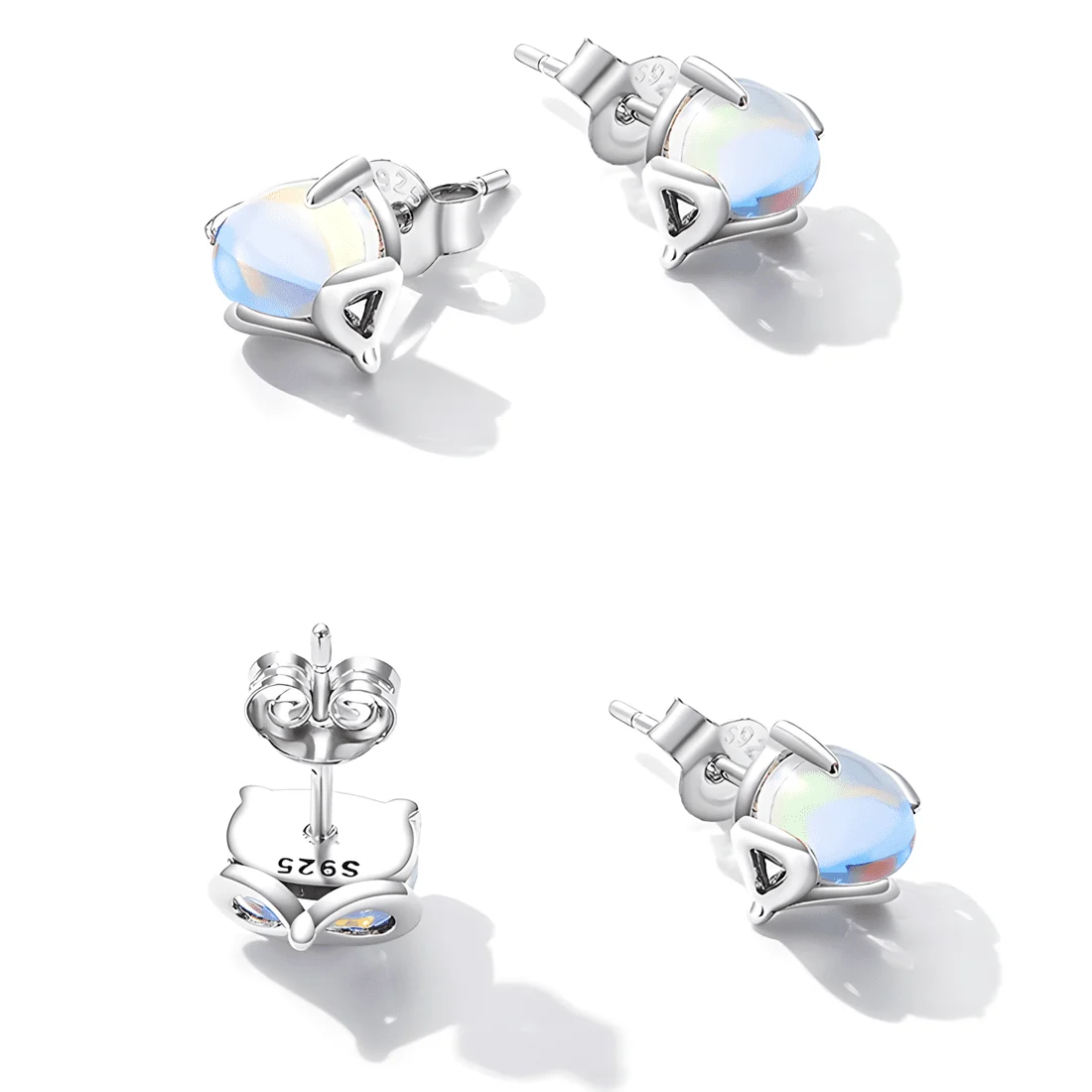 Pendientes de Zorros con Ópalo <myexti><span>Plata de Ley 925, chapada en oro blanco</span></myexti> - Imagen 5