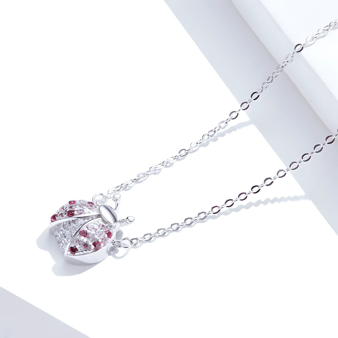 Collar de Mariquita <myexti><span>Plata de Ley 925, chapada en oro blanco, con circonitas de colores y longitud ajustable</span></myexti> - Imagen 4