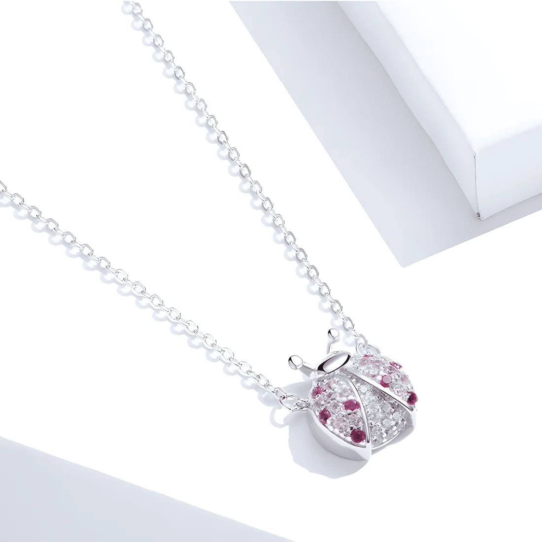 Collar de Mariquita <myexti><span>Plata de Ley 925, chapada en oro blanco, con circonitas de colores y longitud ajustable</span></myexti> - Imagen 5